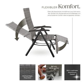 Tectake Fauteuil de relaxation BRISBANE avec structure en aluminium  