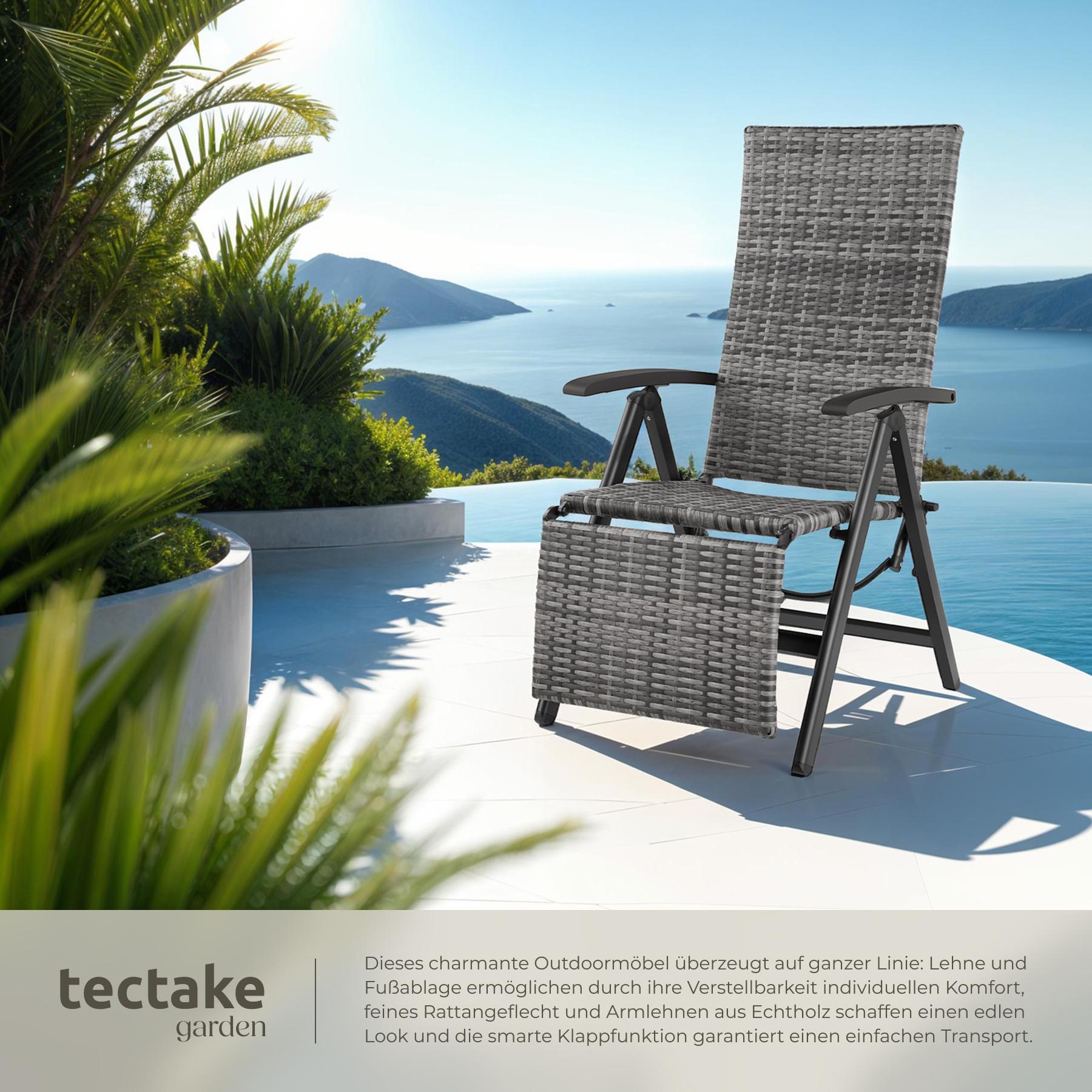 Tectake Fauteuil de relaxation BRISBANE avec structure en aluminium  