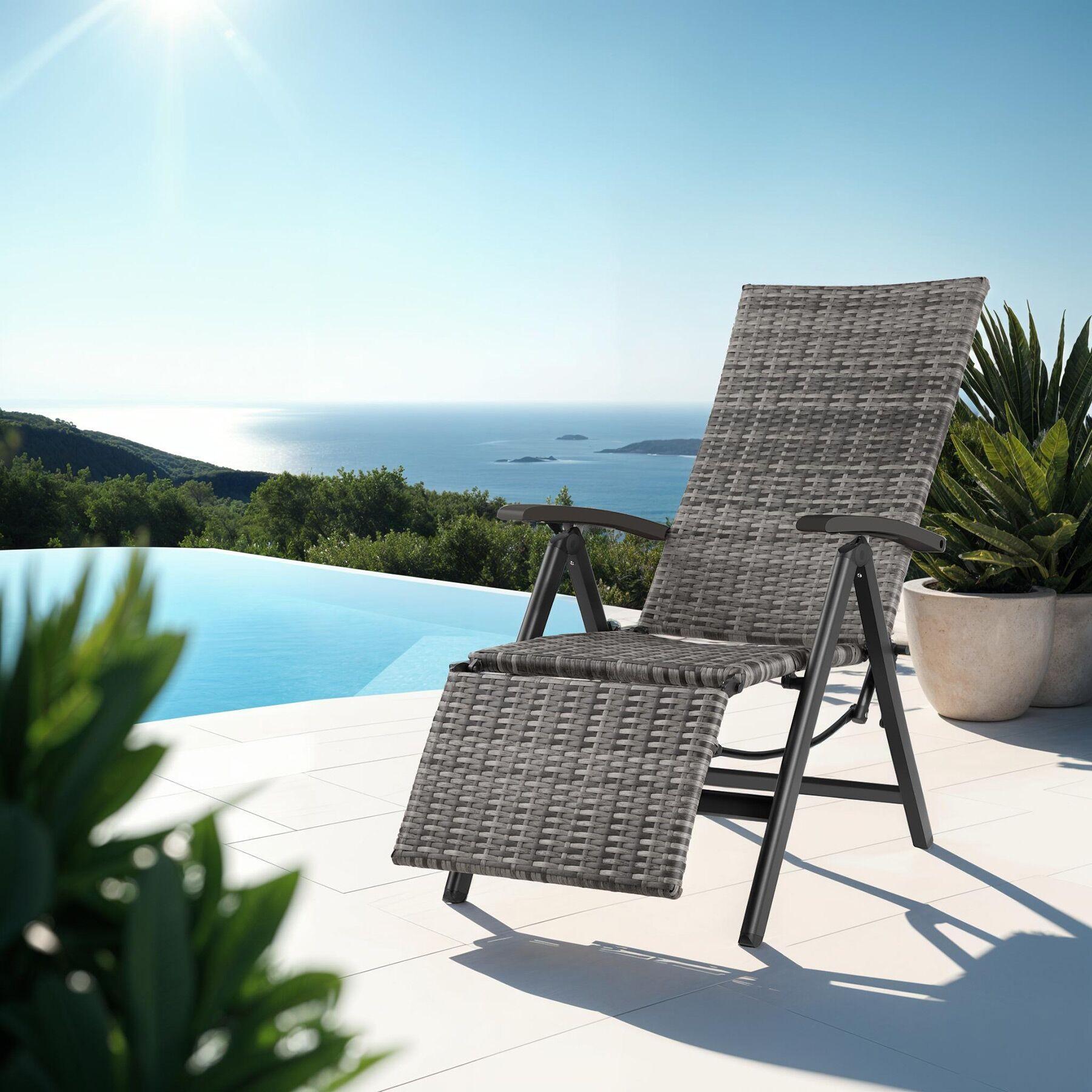 Tectake Fauteuil de relaxation BRISBANE avec structure en aluminium  