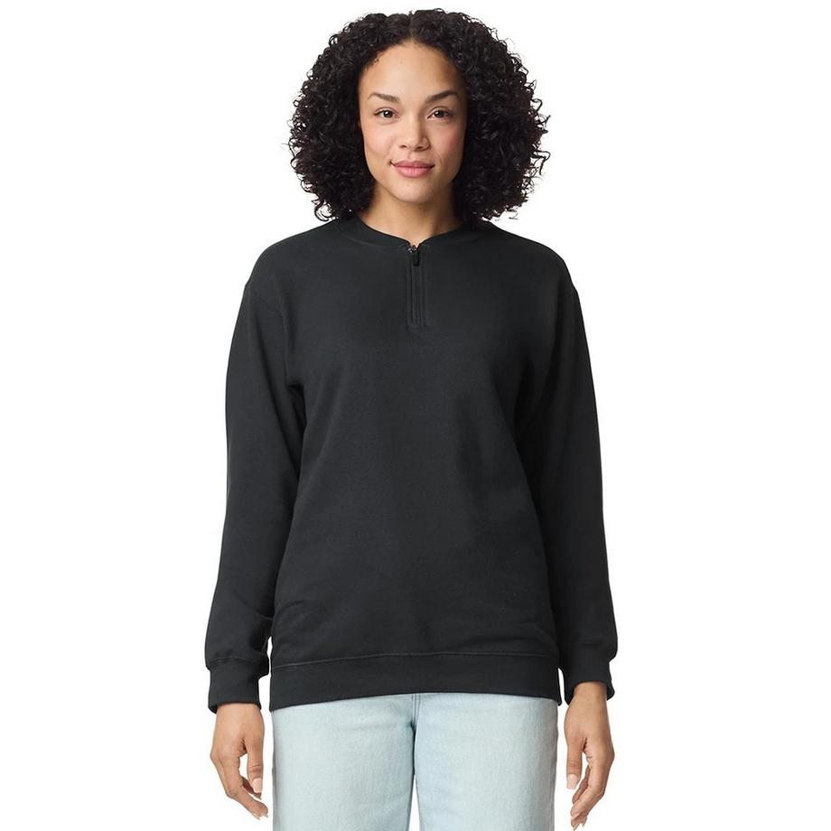 Gildan Softstyle Mittelschweres Sweatshirt mit kurzem Reissverschluss  