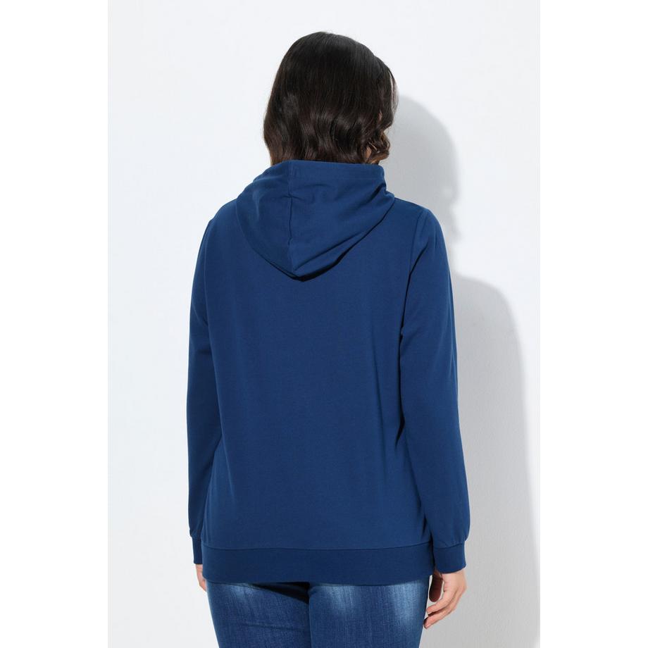 Ulla Popken Maglia con cappuccio Applicazione floreale Maniche lunghe  