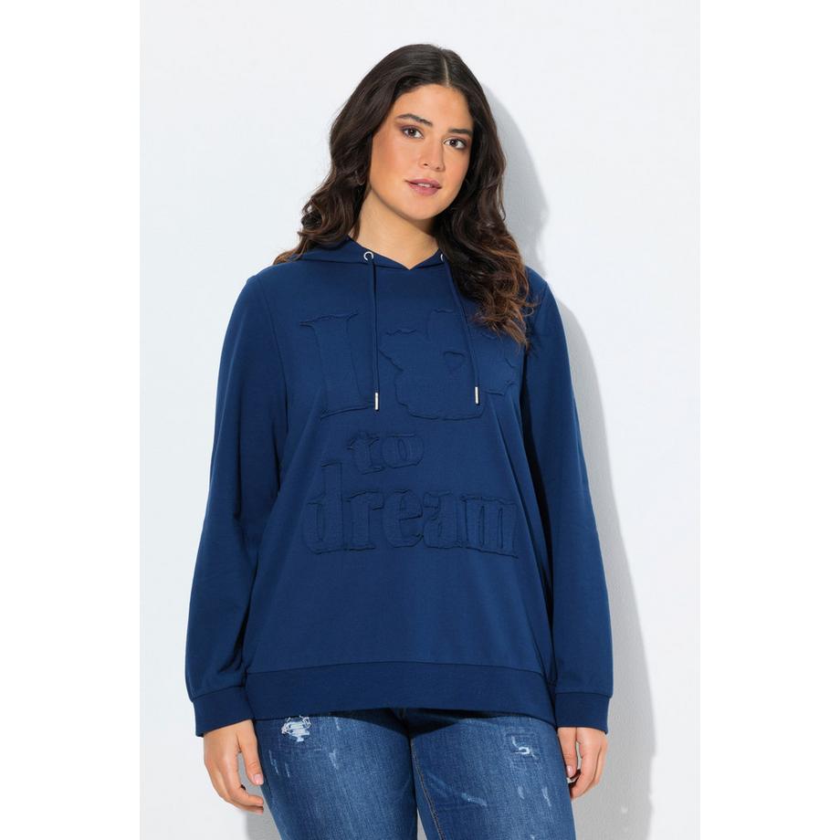 Ulla Popken Maglia con cappuccio Applicazione floreale Maniche lunghe  