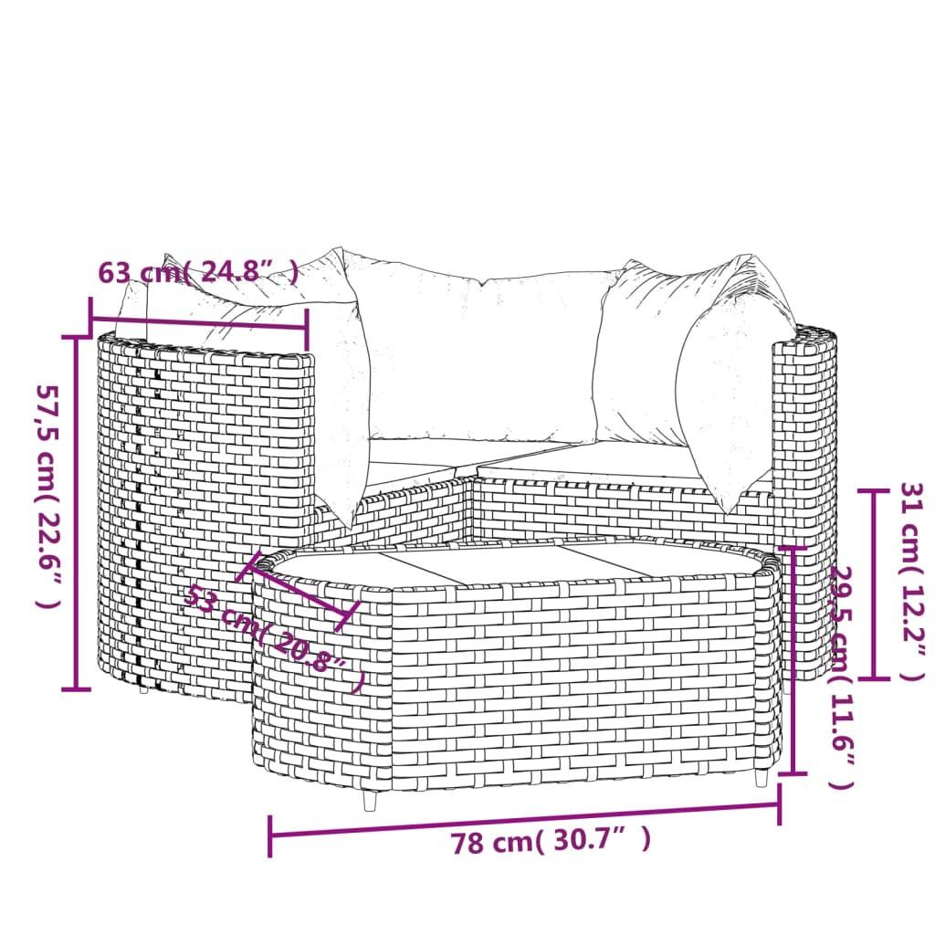 VidaXL Garten lounge set poly-rattan  