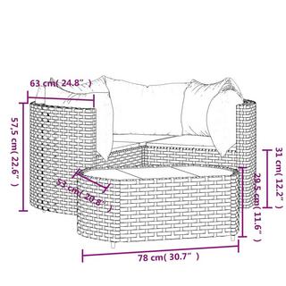 VidaXL Garten lounge set poly-rattan  