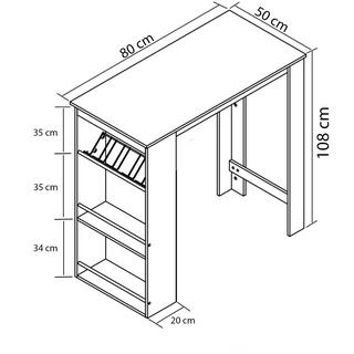 VCM Holz Bartisch Tresen Stehtisch Bistrotisch Bartresen hoher Tisch Oktola  