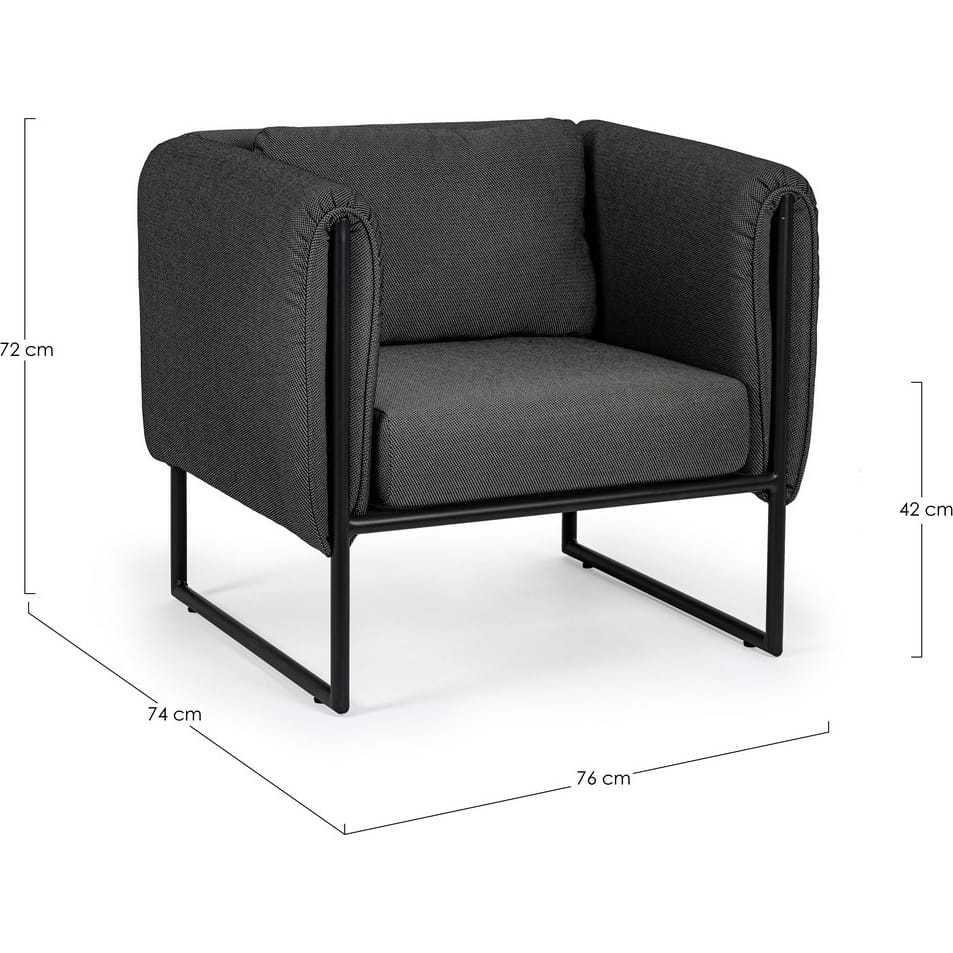 mutoni Fauteuil de jardin Pixel anthracite  