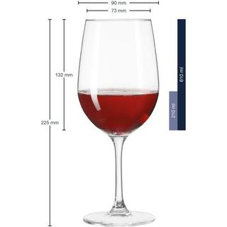 LEONARDO Rotweinglas Ciao+ 610 ml, 6 Stück, Transparent  