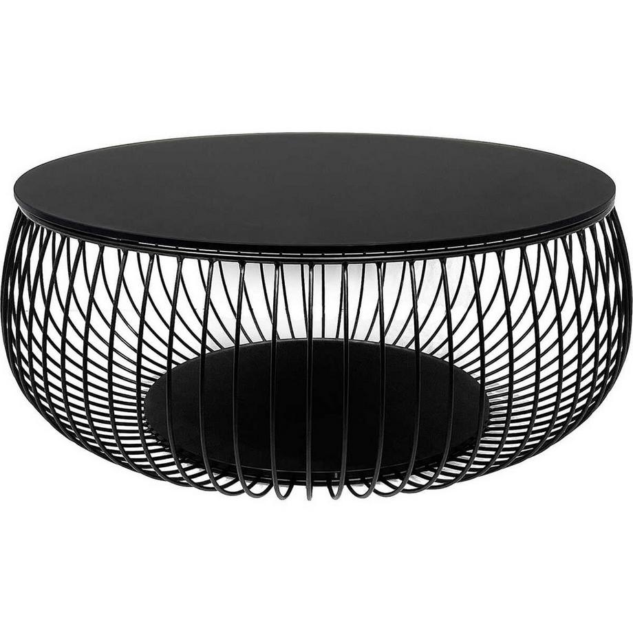 mutoni Tavolino Nimoria in vetro nero rotondo 86x35  