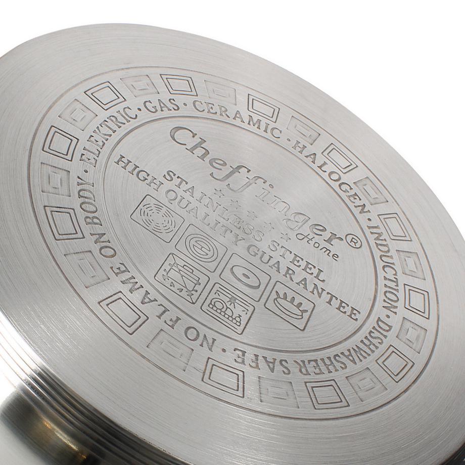 Cheffinger Kochtopf 30 cm mit Deckel aus Edelstahl  