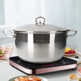 Cheffinger Pentola 30 cm con coperchio inox  