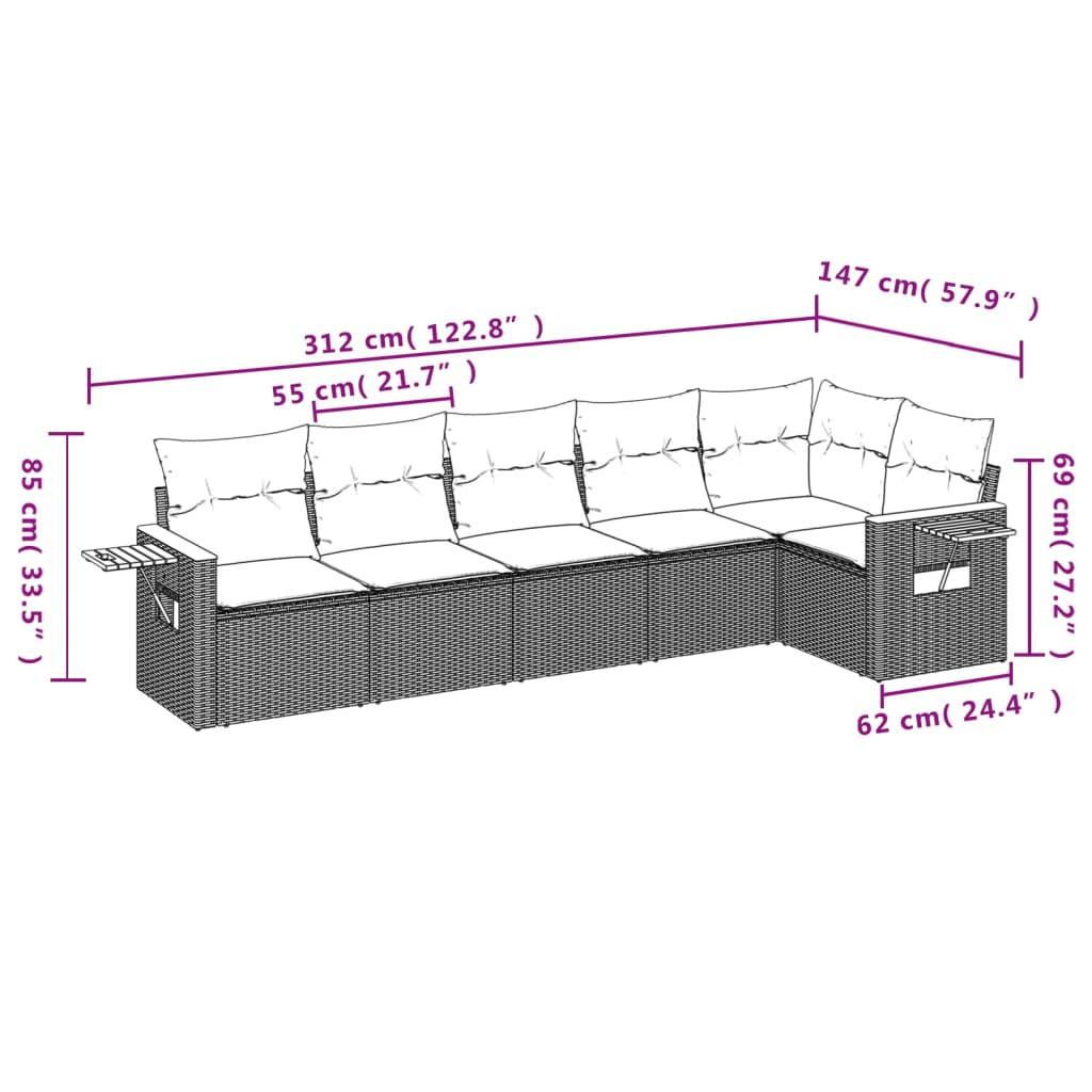 VidaXL Ensemble de canapés de jardin rotin synthétique  