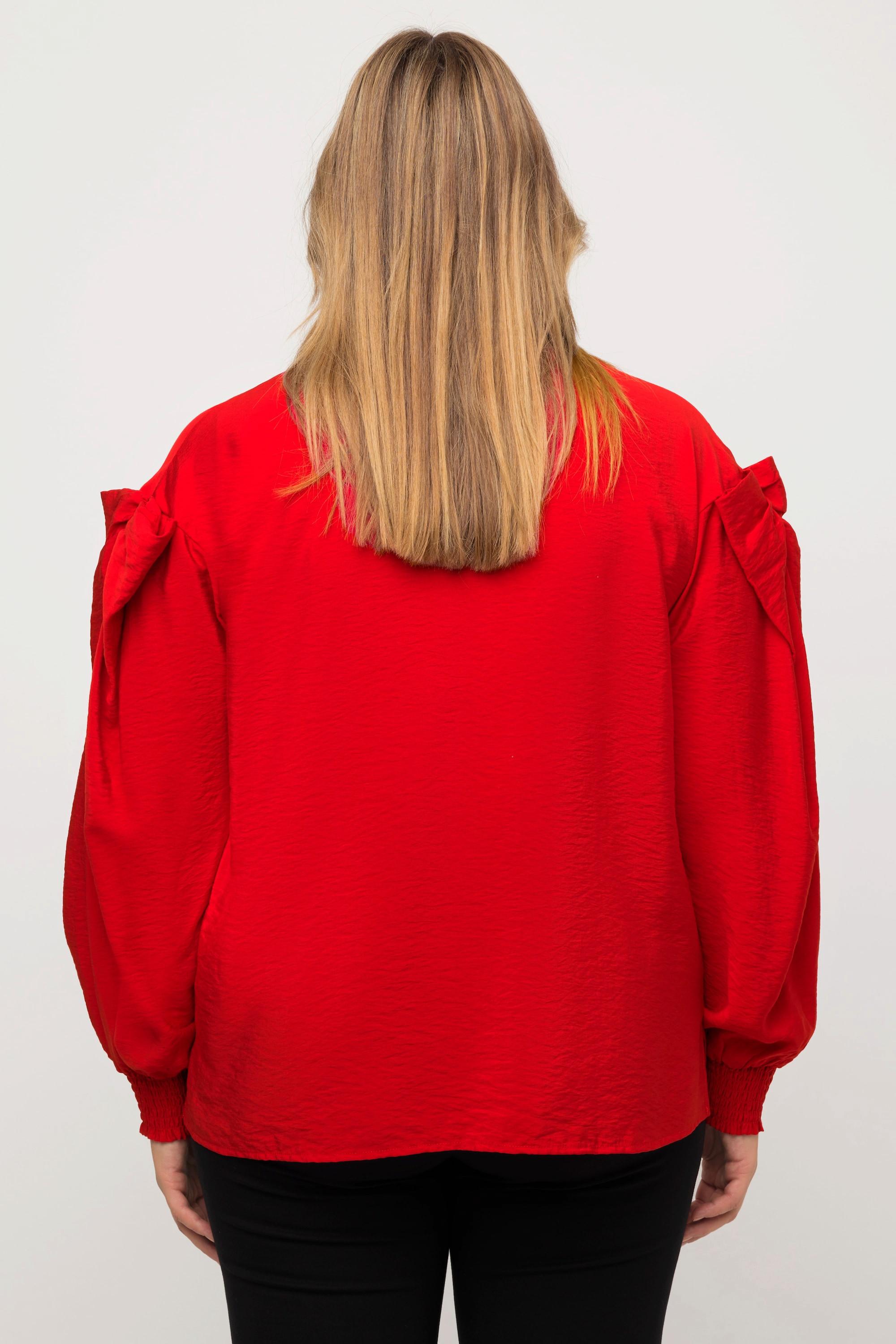 Ulla Popken Blusa con cut-out e fiocco decorativo  