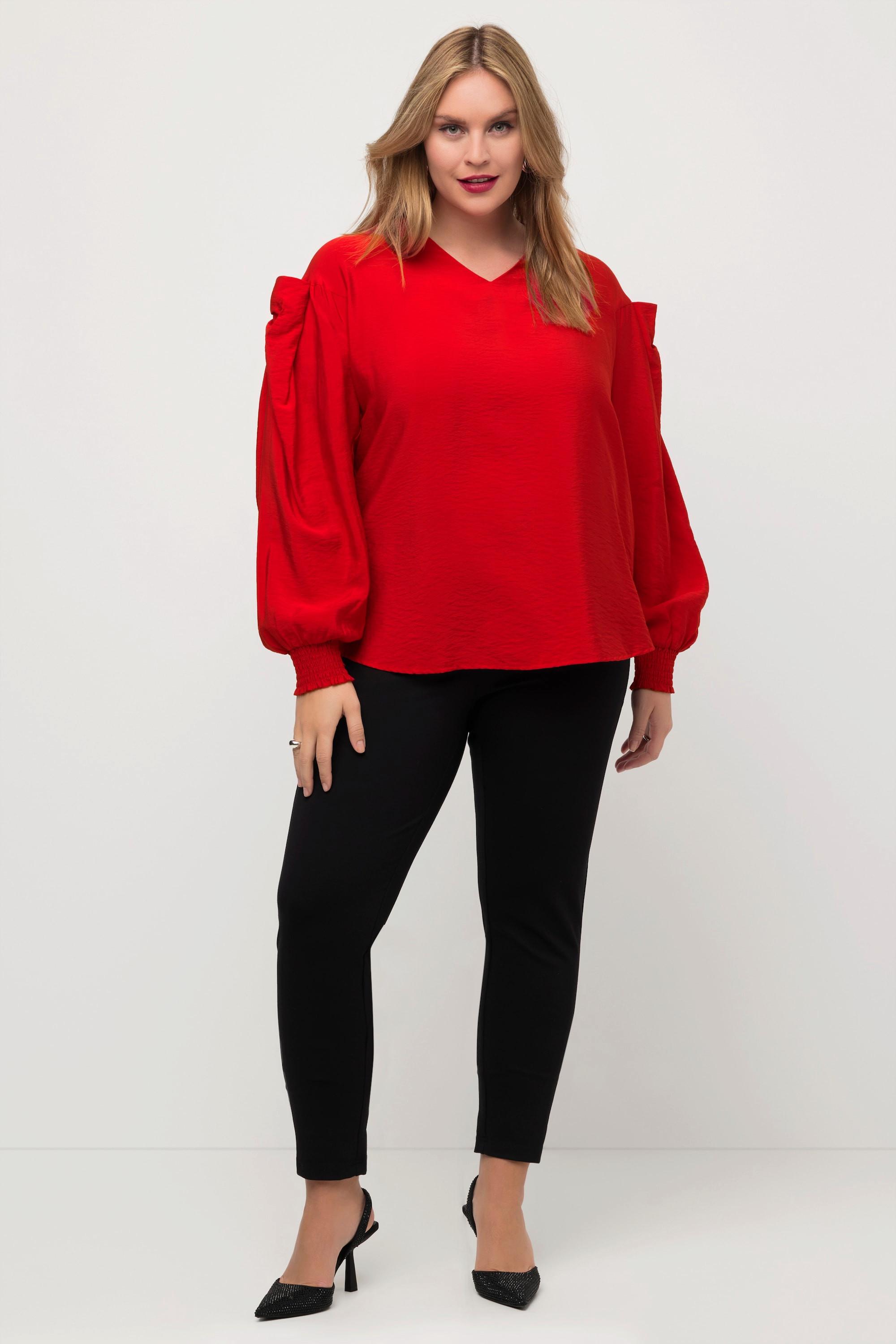 Ulla Popken Blusa con cut-out e fiocco decorativo  