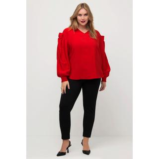 Ulla Popken Blusa con cut-out e fiocco decorativo  