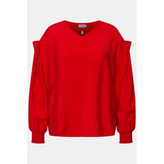 Ulla Popken Blusa con cut-out e fiocco decorativo  