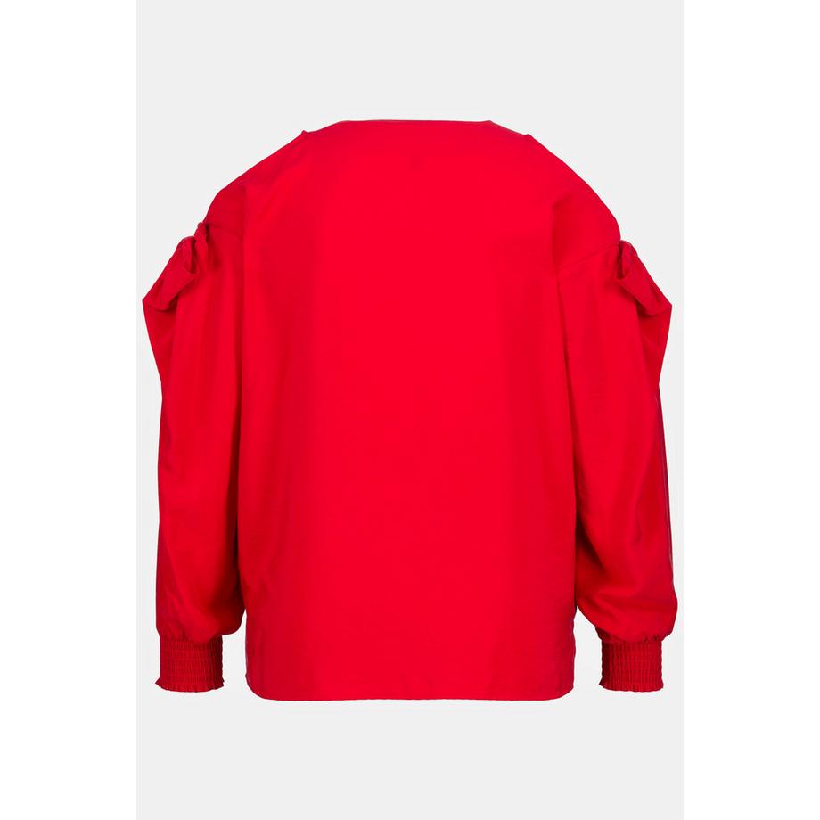 Ulla Popken Bluse mit Cut-Out und Zierschleife  