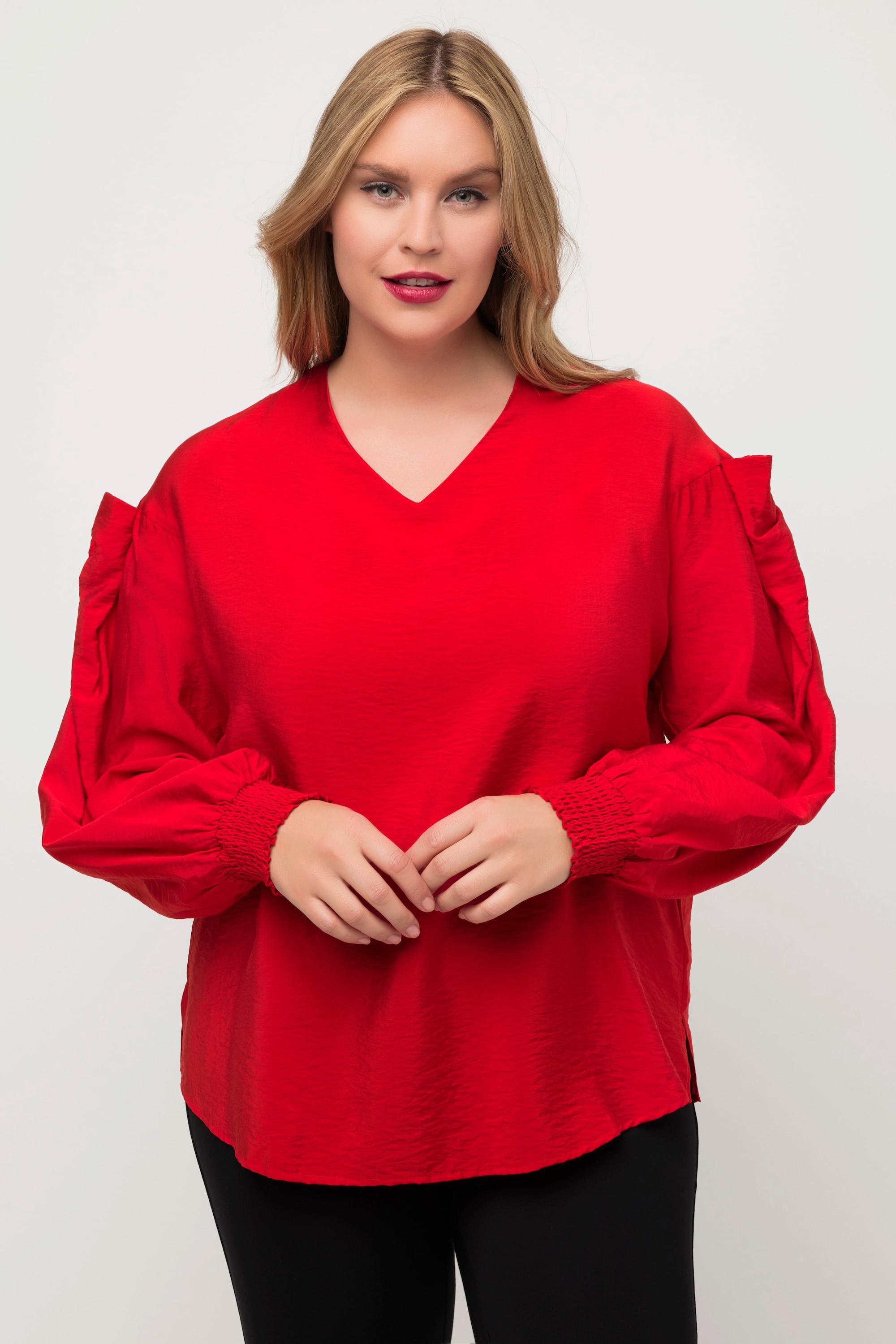 Ulla Popken Blusa con cut-out e fiocco decorativo  