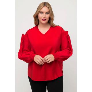 Ulla Popken Blusa con cut-out e fiocco decorativo  