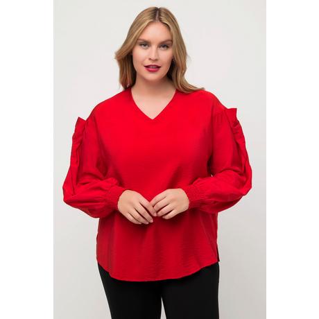 Ulla Popken Blusa con cut-out e fiocco decorativo  