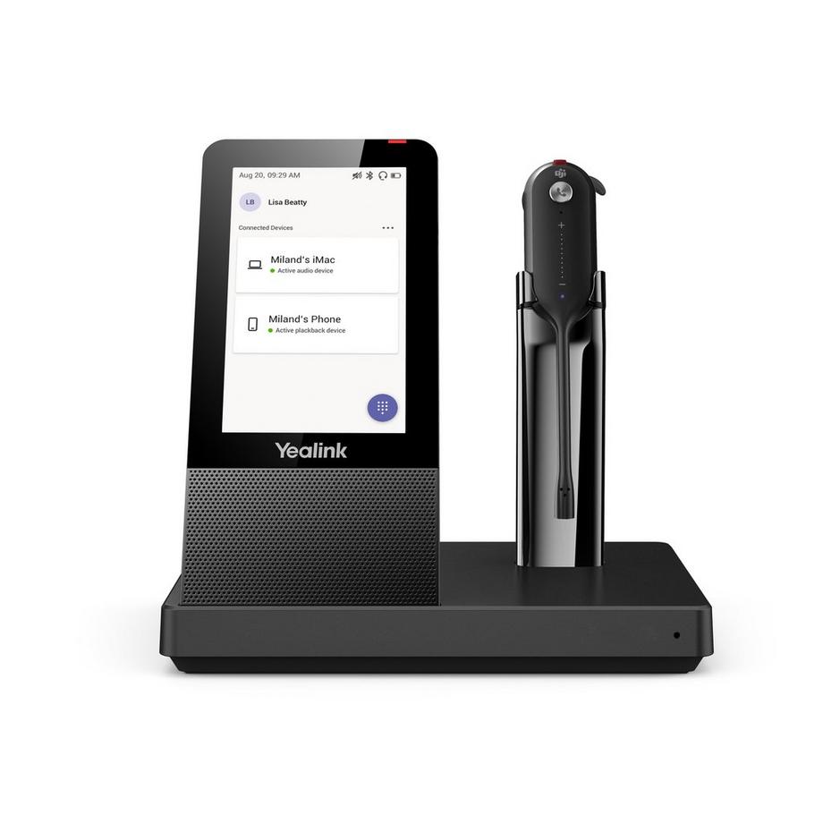 Yealink WH67 UC Systèmes de conférences audio personnelle Sans fil Crochets auriculaires, Arceau, Ecouteurs Bureau/Centre d'appels USB Type-A Bluetooth Noir