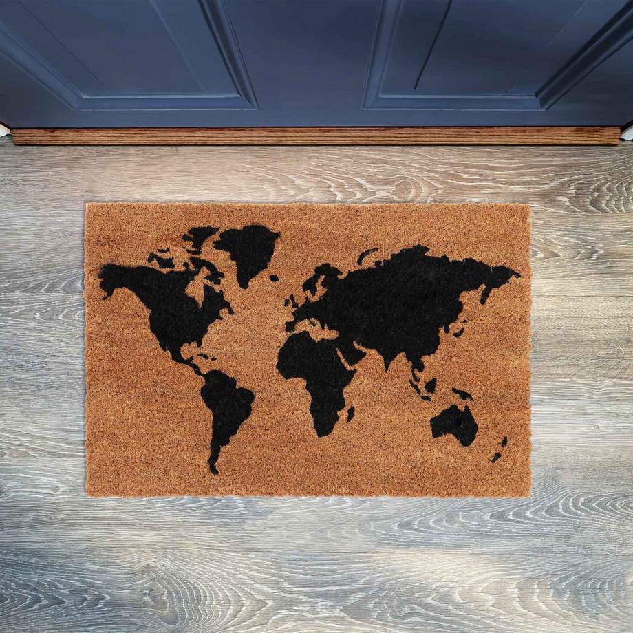 B2X Paillasson avec carte du monde en noix de coco  