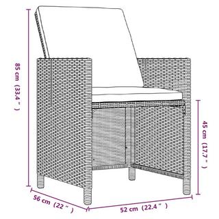 VidaXL set da pranzo per giardino Polirattan  