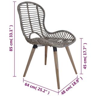 VidaXL Chaise de salle à manger rotin  