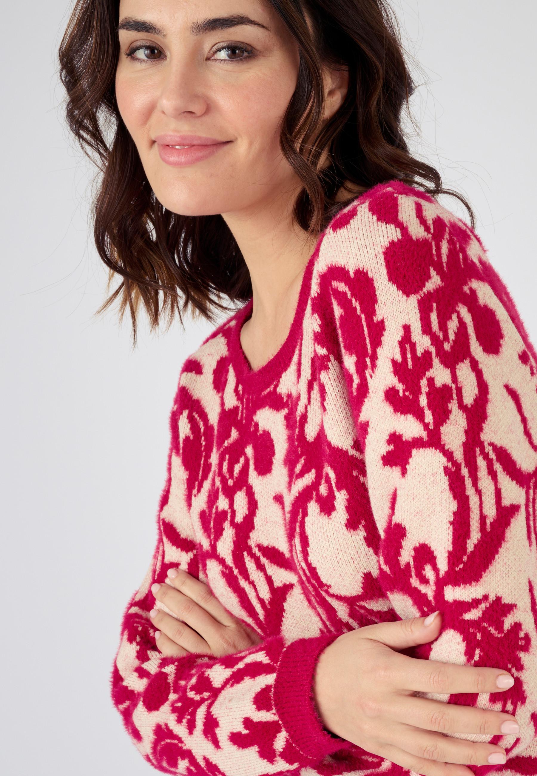 Damart  Jacquard-Pullover und langhaariges Garn 