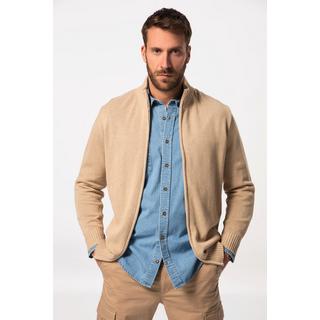 JP1880  Cardigan con colletto alto e orli a costine 