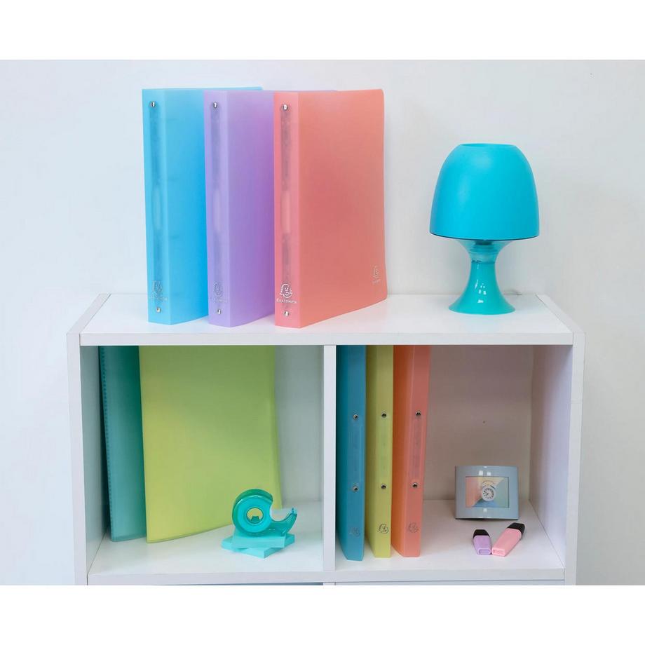 Exacompta Classeur 4 anneaux 30 mm polypropylène Chromaline Pastel - A4 Maxi - x 15  