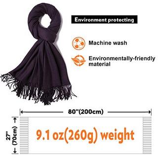 Only-bags.store Warmer Winter Herbst Unifarbener Baumwollschal mit Quasten  