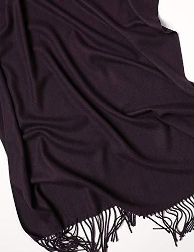 Only-bags.store  Écharpe chaude hiver automne en coton uni avec glands/franges, plus de 40 couleurs unies et à carreaux Pashmina xl écharpes violet foncé 