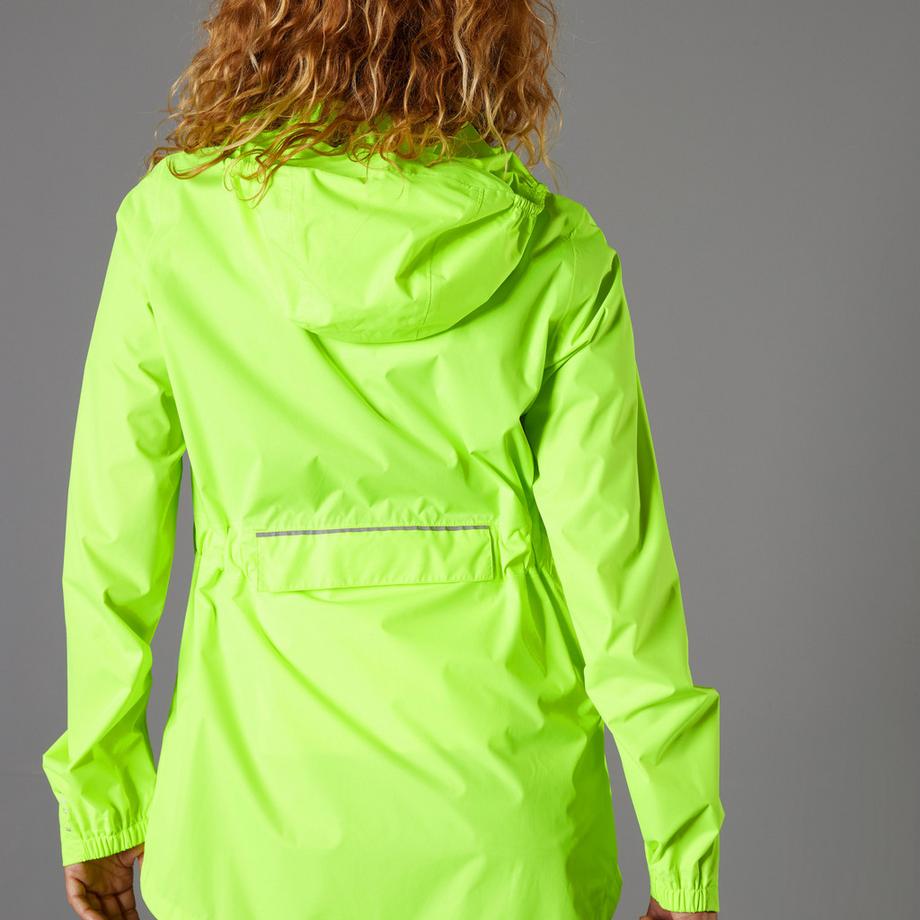 BTWIN City 120 Veste Pluie Vélo Femme Haute Visibilité Jaune Fluo  