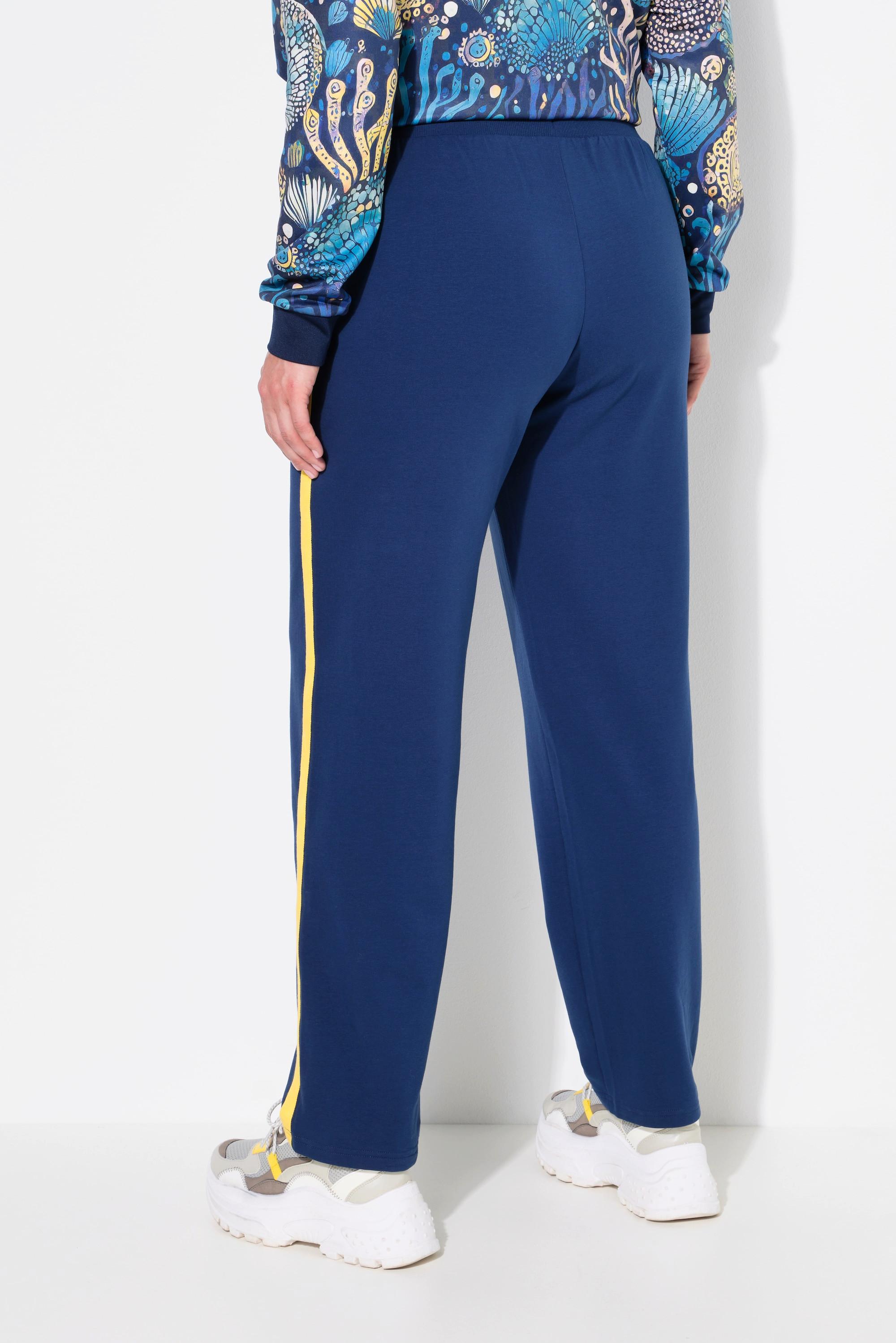 Ulla Popken  Pantalon de jogging, jambe droite. Bande colorée sur les côtés. Cordon de serrage à la taille. 