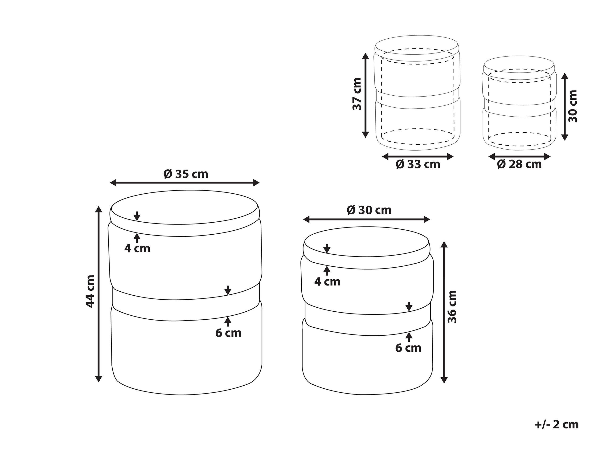 Beliani Pouf en Velluto Moderno DORIS  