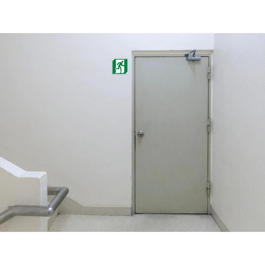 Exacompta Panneau PVC adhésif antidérapant évacuation droite 20x20 cm  