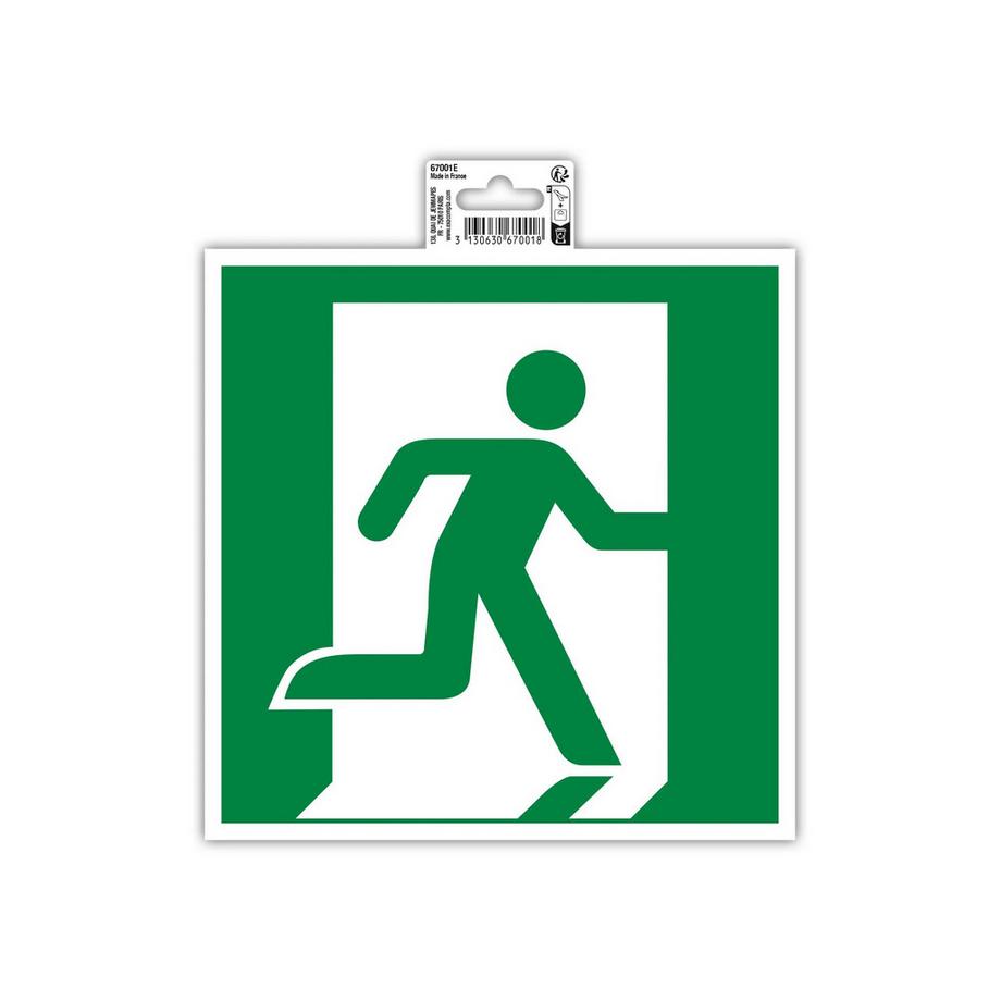 Panneau PVC adhésif antidérapant évacuation droite 20x20 cm