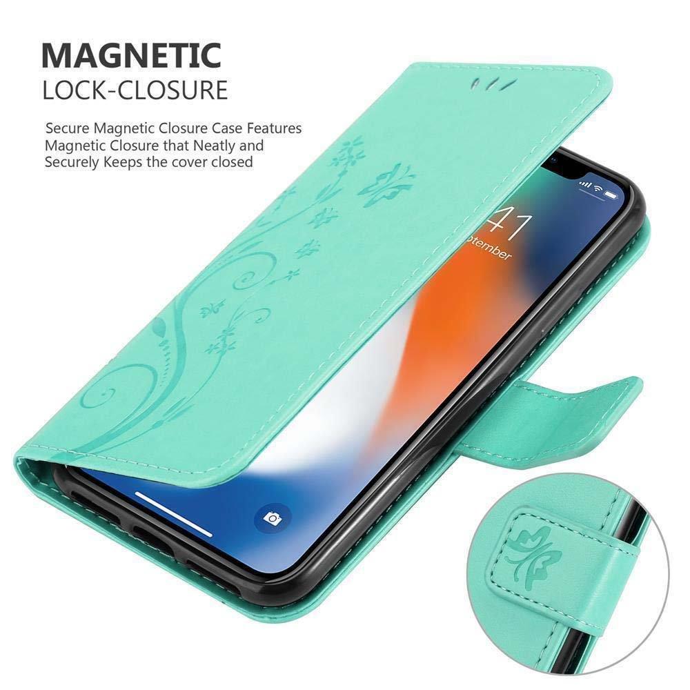 Cadorabo  Hülle für Apple iPhone XS MAX Blumen Design Magnetverschluss 