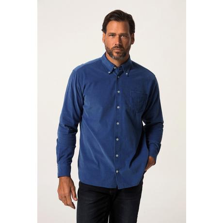 JP1880  Chemise en velours côtelé. Manches longues et col à pointes boutonnées. Coupe Modern Fit. Jusqu'au 8 XL. 