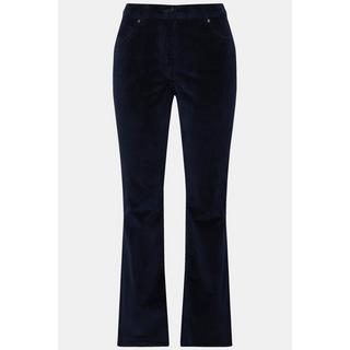 Ulla Popken  Pantaloni in velluto a coste modello Marie in cotone biologico con boot cut e cintura comoda 