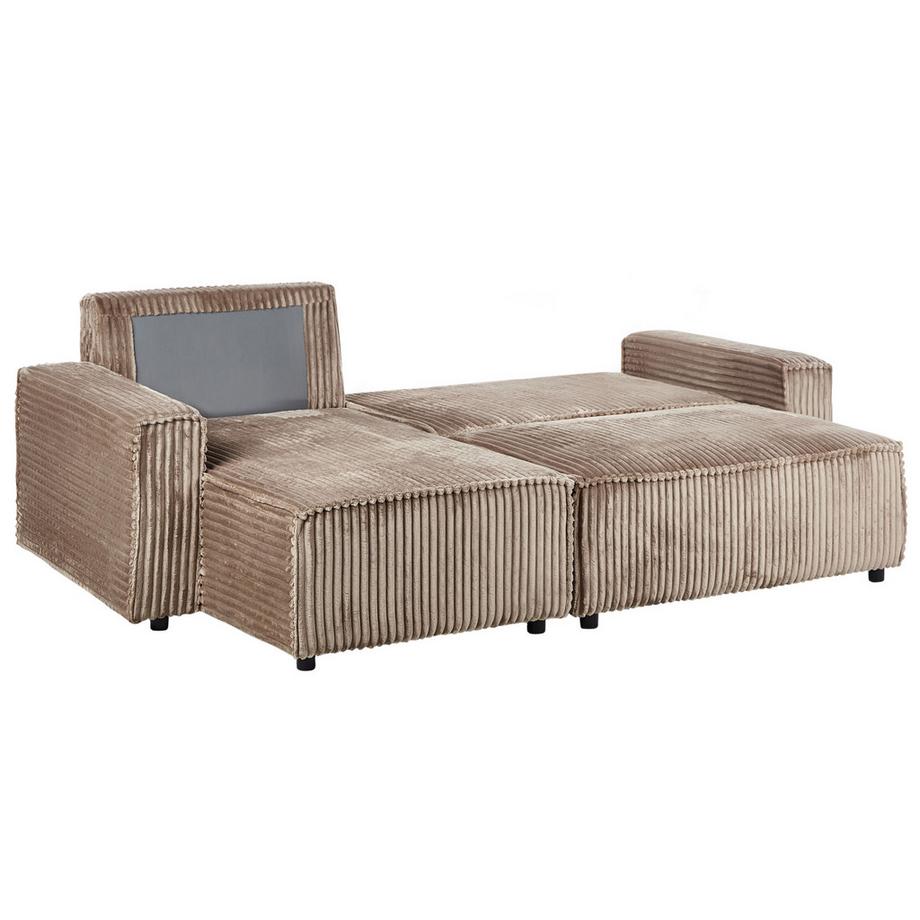 Beliani Divano letto en Velluto a coste  ABACKA  