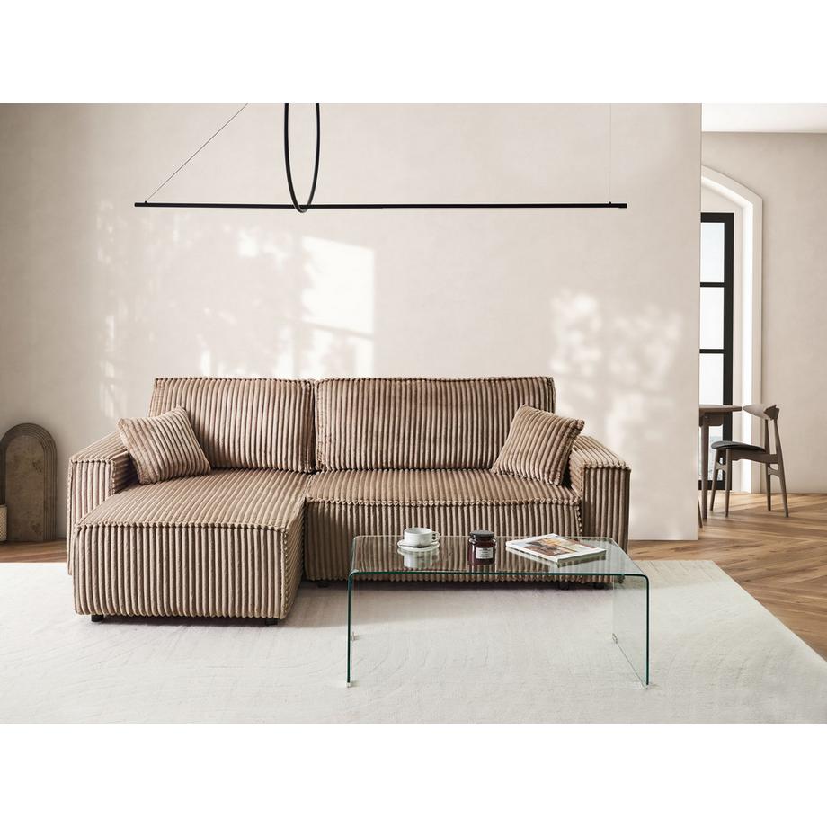 Beliani Divano letto en Velluto a coste  ABACKA  