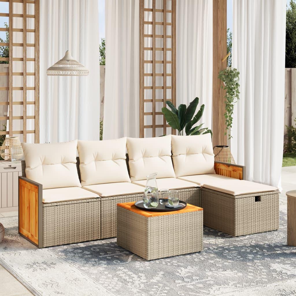 VidaXL set divano da giardino Polirattan  