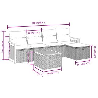 VidaXL set divano da giardino Polirattan  