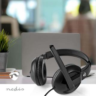 Nedis  PC -Headset | Over-Ear | Stereo | USB Typ-A / USB Typ-C ™ | Faltbares Mikrofon | Schwarz 