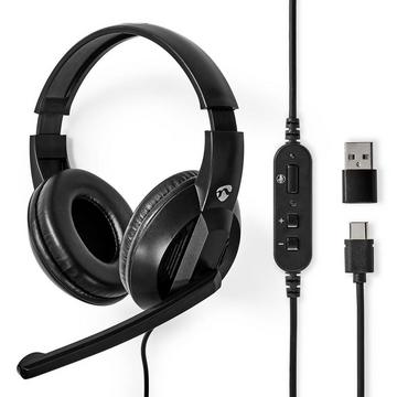 PC -Headset | Over-Ear | Stereo | USB Typ-A / USB Typ-C ™ | Faltbares Mikrofon | Schwarz