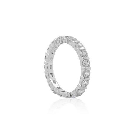 MUAU Schmuck  Memoire Ring Weissgold 750 Zirkonia 