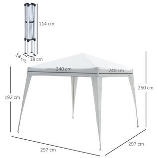 Northio Tenda Pieghevole, Tenda Pieghevole, Tenda Da Festa, Inclusa Borsa Per Il Trasporto, 2,4 X 2,4 M, In Acciaio Bianco  