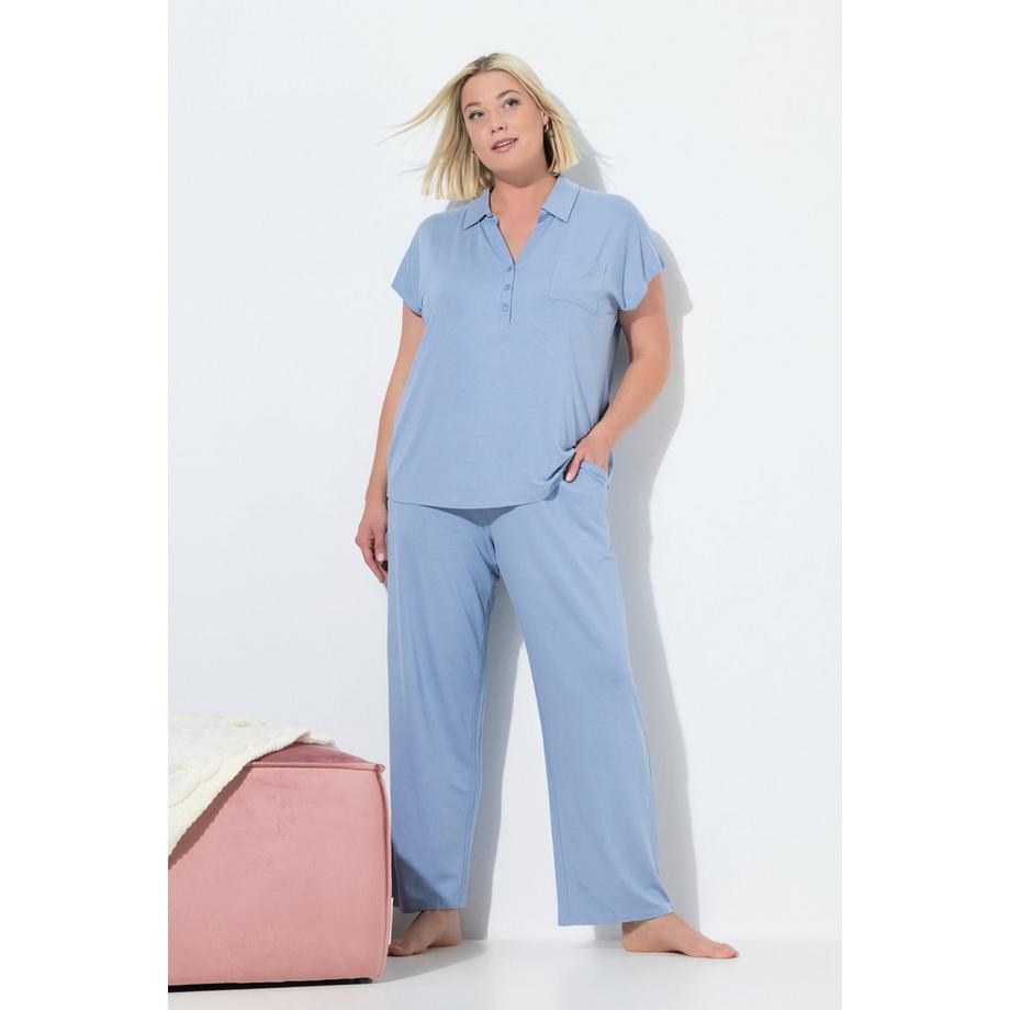 Ulla Popken Pyjama Oversize Manches Courtes Col V  