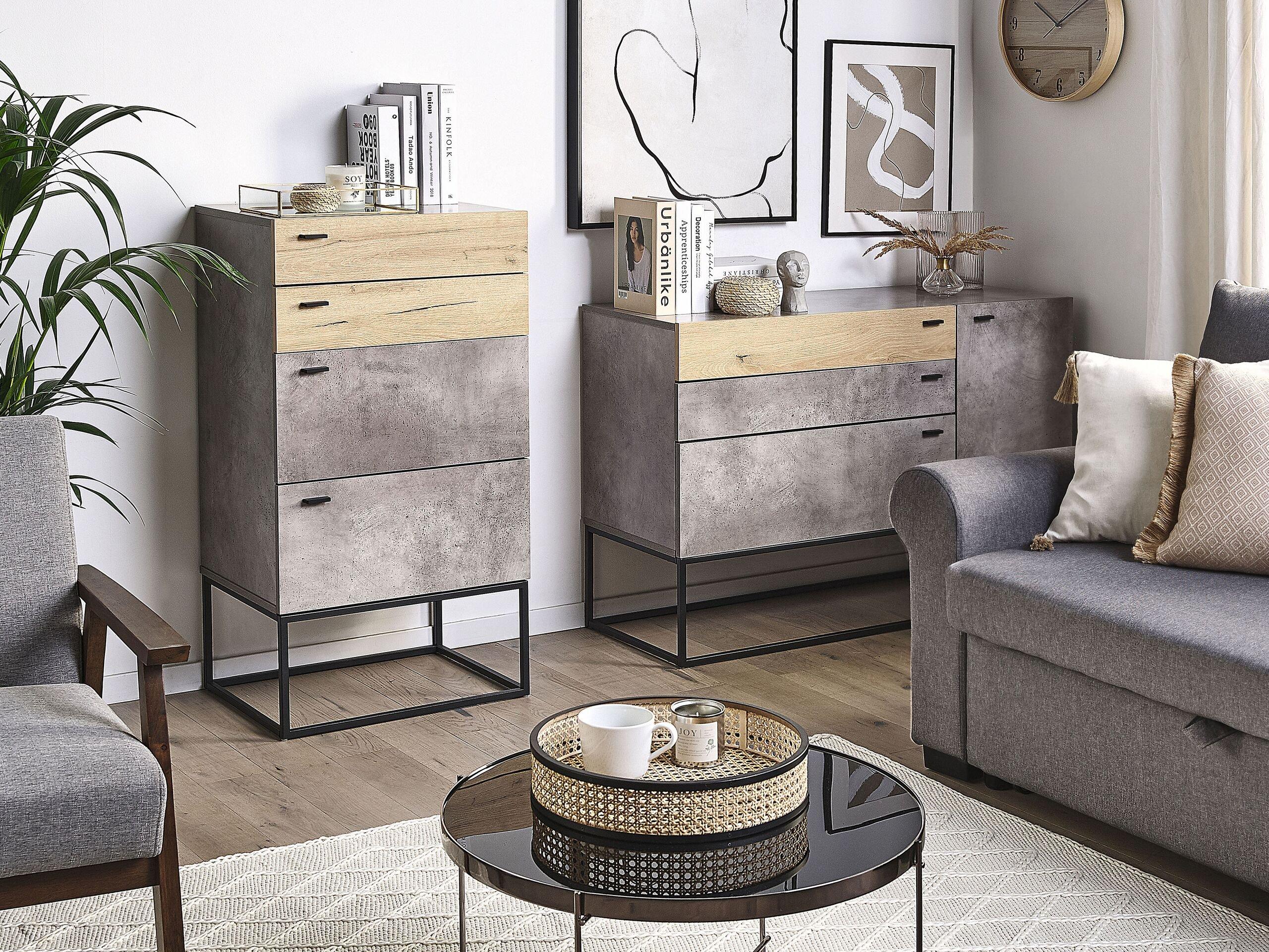 Beliani Cassettiera 4 cassetti en Pannello di fibre (LDF) Industriale ACRA  